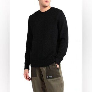 Topman Men’s Black Textured Knit Crewneck Sweater - Size Medium
